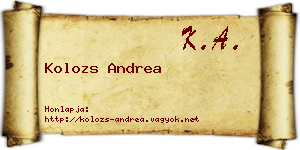 Kolozs Andrea névjegykártya