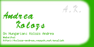 andrea kolozs business card